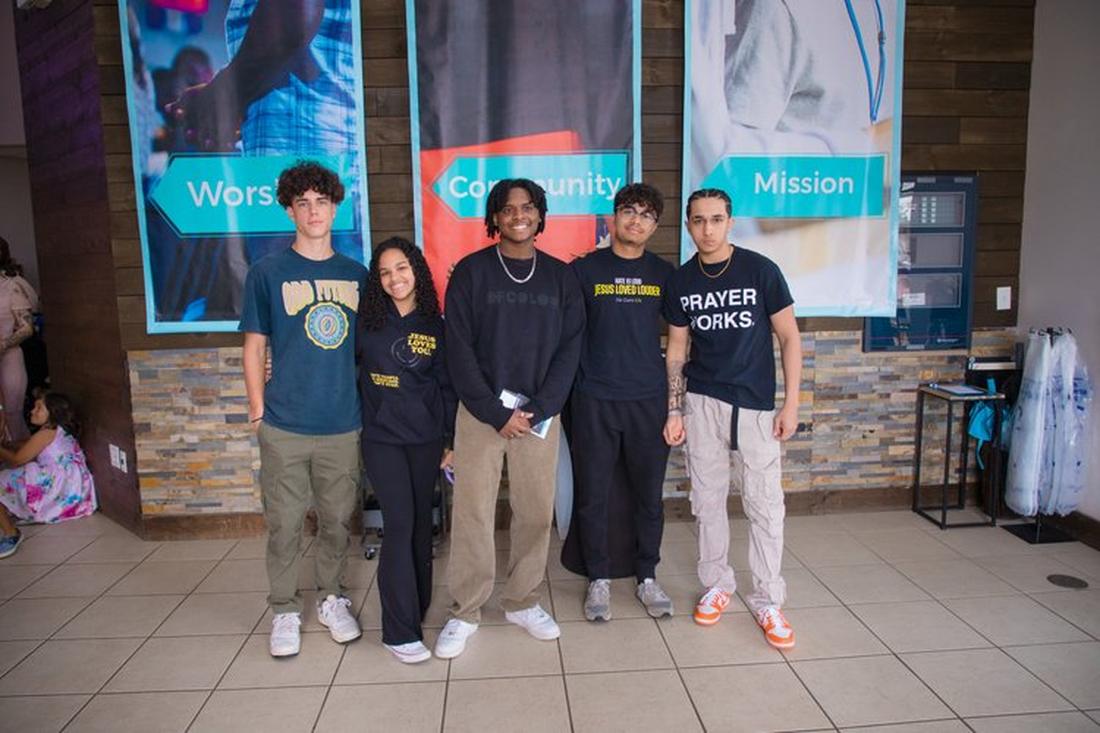 Oasis students in the lobby